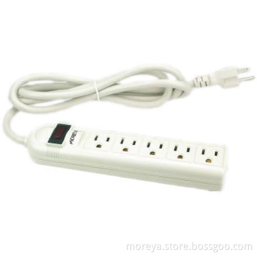 American standard power strip with 5 socket outlets, extension cord, overload protection